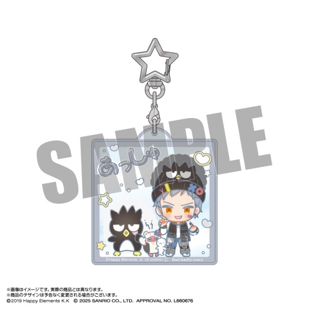 【グッズ-キーホルダー】エリオスライジングヒーローズ×サンリオキャラクターズ おなまえアクリルキーホルダー 16.アッシュ・オルブライト×バッドばつ丸 なかよしポップコーデver.