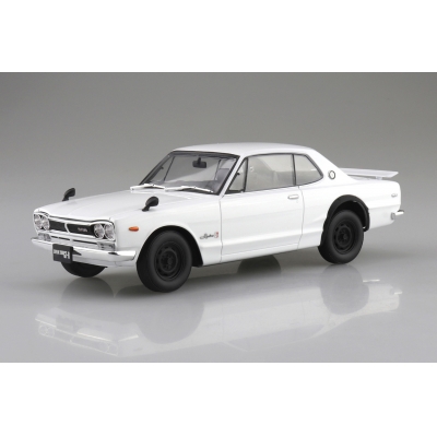【プラモデル】楽プラ スナップカー No.1-WH KPGC10 スカイラインHT 2000GT-R 1971 ホワイト 1/24
