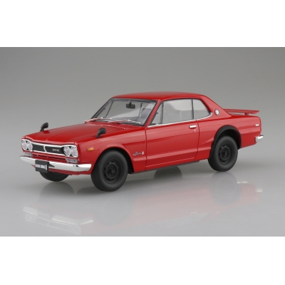 【プラモデル】楽プラ スナップカー No.1-RE KPGC10 スカイラインHT 2000GT-R 1970 レッド 1/24