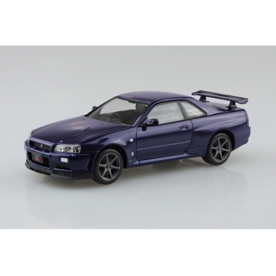 【プラモデル】楽プラ スナップキット No.12-MP ニッサン R34スカイライン GT-R(ミッドナイトパープル) 1/32