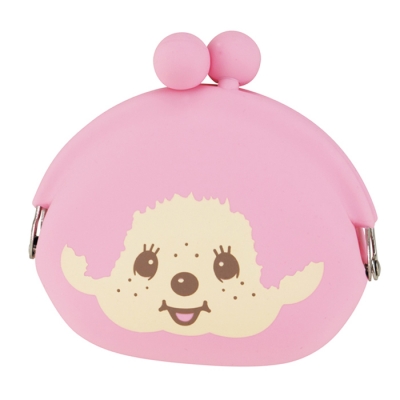 【グッズ-ポーチ】モンチッチ シリコンがま口 ピンク