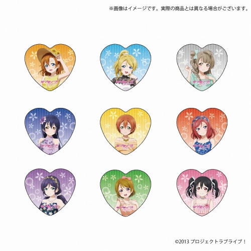 グッズ-バッチ】ラブライブ！ ハート型缶バッジ(全9種・ランダム 