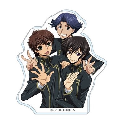 【グッズ-クリップ】コードギアス 反逆のルルーシュ 生徒会報HOPE! アクリルクリップスタンド ルルーシュ&スザク&リヴァル