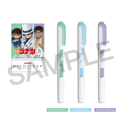 【グッズ-蛍光ペン】名探偵コナン マイルドライナー3色セット<江戸川コナン&怪盗キッド&京極真>