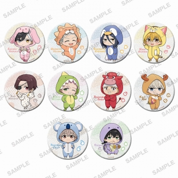 グッズ-バッチ】WIND BREAKER ちびキャラきらきら缶バッジ パジャマ 