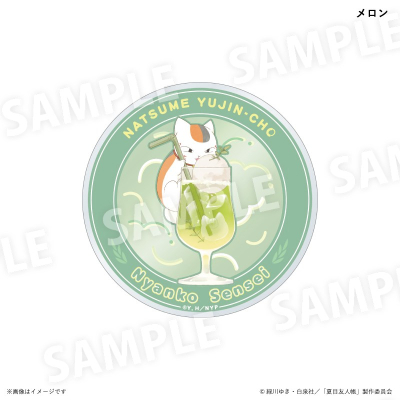 【グッズ-コースター】夏目友人帳 ニャンコ先生カラフルソーダver. アクリルコースター メロン