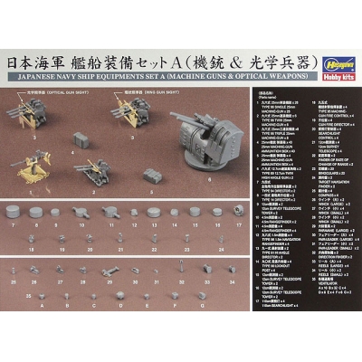 【プラモデル】日本海軍 艦船装備セットA (機銃&光学兵器) 1/350【再販】