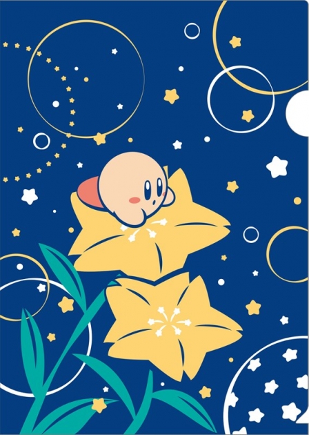 【グッズ-クリアファイル】星のカービィ クリアファイル ふわふ和コレクション ③カービィとお星さまの桔梗【再販】