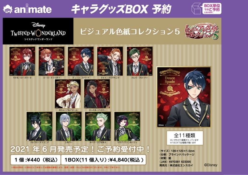 グッズ 色紙 ディズニー ツイステッドワンダーランド ビジュアル色紙コレクションvol 5 アニメイト