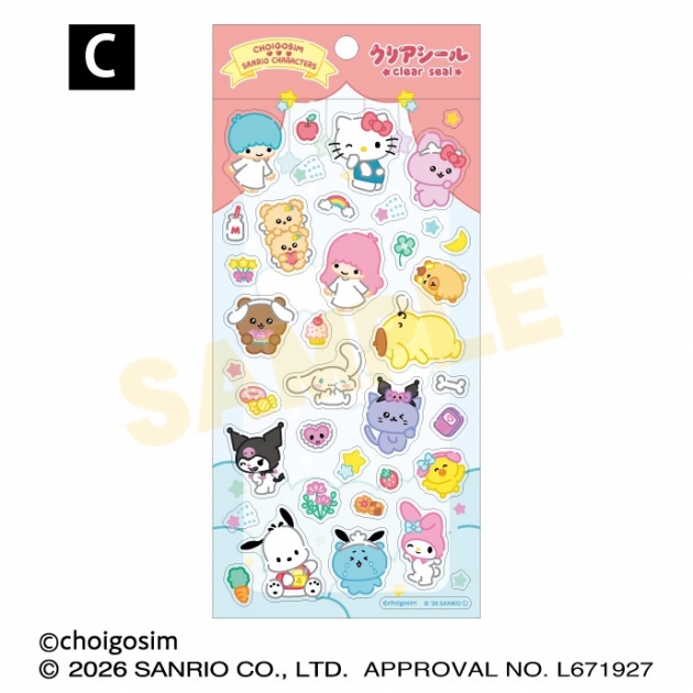 【グッズ-シール】チェゴシム×サンリオキャラクターズ クリアシールC
