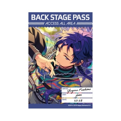 【グッズ-ステッカー】あんさんぶるスターズ!! バックステージPASS風ステッカー 4.伏見弓弦