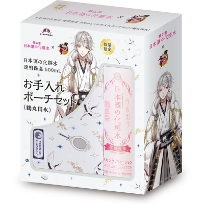 【グッズ-化粧雑貨】菊正宗×刀剣乱舞ONLINE 日本酒の化粧水 透明保湿 500mL+ お手入れポーチセット(鶴丸国永)