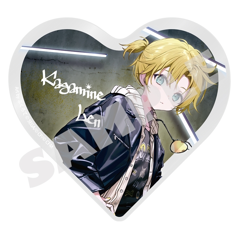 【グッズ-置きもの】プロジェクトセカイ カラフルステージ！ feat. 初音ミク イラストレーターコラボ ハート型アクリルブロック 教室のセカイの鏡音レン