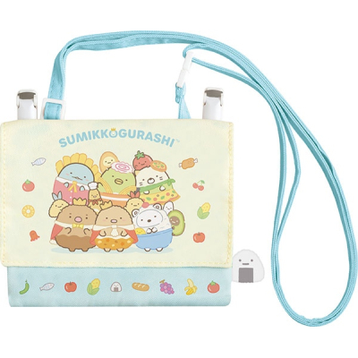 【グッズ-ポーチ】すみっコぐらし 『ようこそ!たべものおうこく』 マルチポケットポーチ