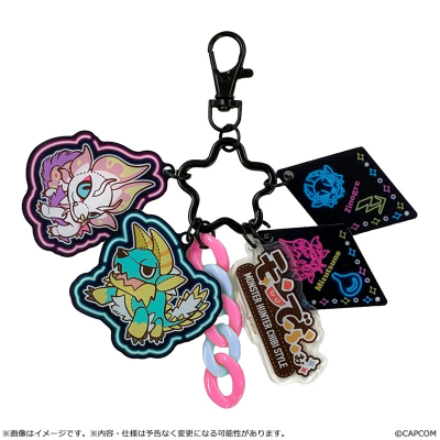 【グッズ-キーホルダー】モンスターハンター モンでふぉ じゃらじゃらアクリルキーホルダー ジンオウガ&タマミツネ