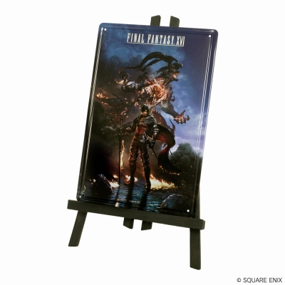 【グッズ-置きもの】ファイナルファンタジーXVI イーゼル付きメタルプレート クライヴ&イフリート