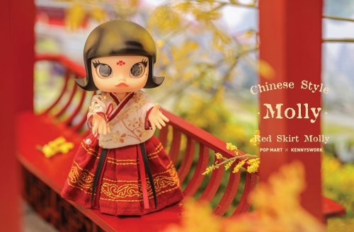 フィギュア】POP MART モリー 中国風レッドスカート BJD ボール 